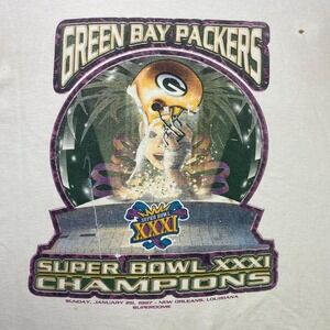 Vintage 90s Green Bay Packers Super Bowl Champions football shirt